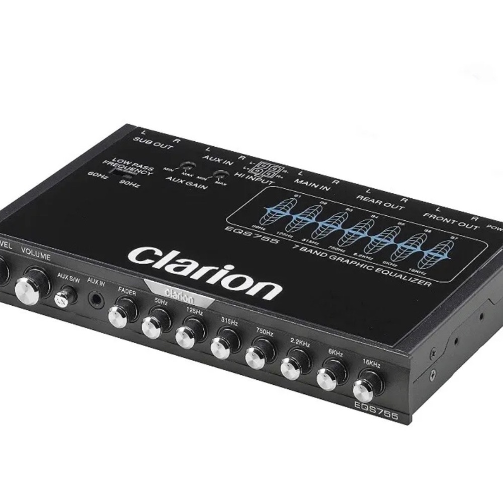 CLARION EQS755 7-BAND Car Audio Graphic Equalizer 3.5mm/RCA Aux I…